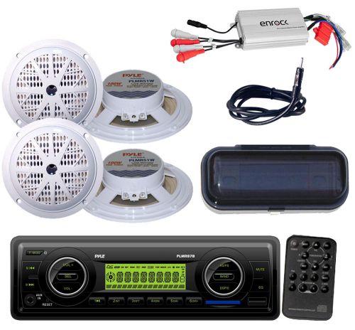 New plmr87wb marine 200w usb sd media +800w amp,4x 5.25&#034; speakers,cover+ antenna