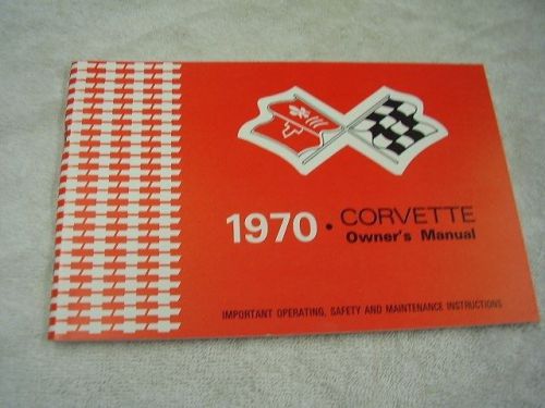 1970  chevrolet  corvette original    owners  manual