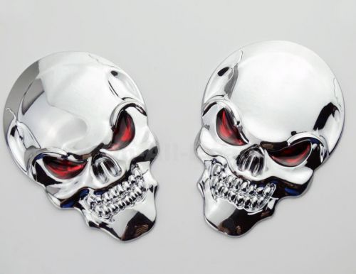 3d metal skull petrol tank fairing 3m decal stickers harley yamaha honda suzuki