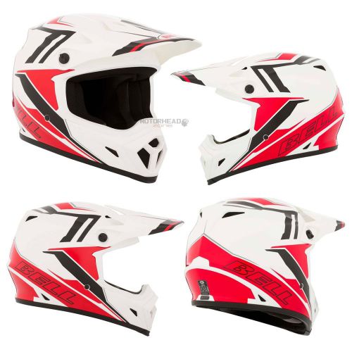 Bell helmet mx-9 barricade red black white medium adult mx motocross off road