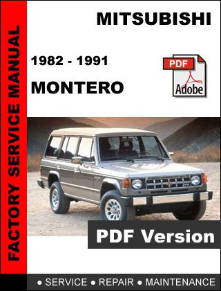 Mitsubishi pajero montero 1982 - 1991 factory oem service repair shop fsm manual