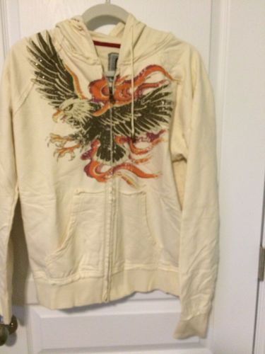 Harley-davidson hd ink women&#039;s tattoo hoodie jacket large l nwt winged eagle