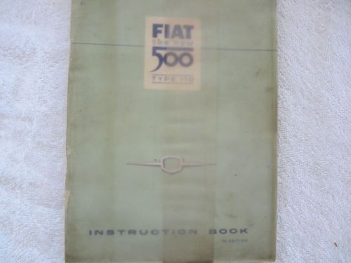 1960 fiat 500 instruction book plastic cover-great original condition-photos!