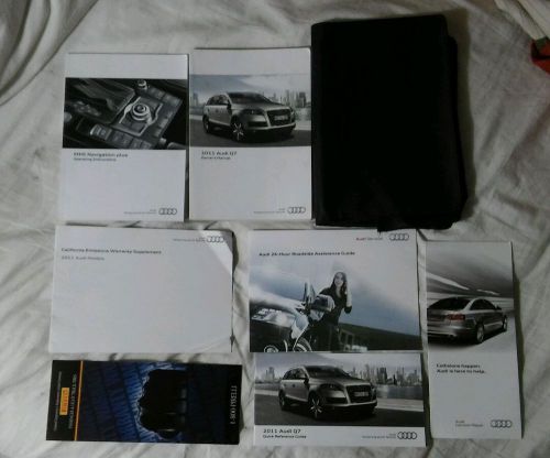 2011 audi q7 complete owner&#039;s owners manual 8 pc set w/case &amp; navigation manual