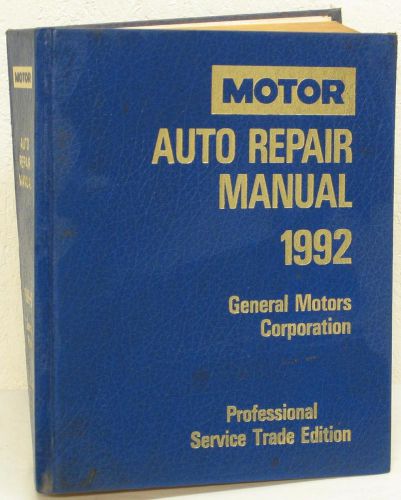 1989 thru 1992 - motor auto repair manual - professional service trade edition