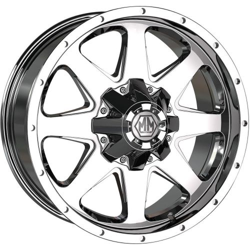 8040-2978c 20x9 8x180 wheels rims chrome +25 offset alloy 8 spoke lifted