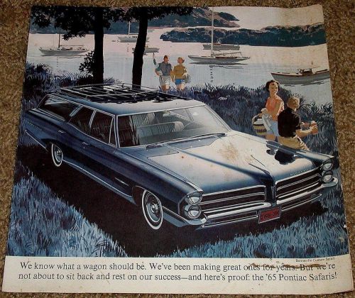 1965 pontiac safari station wagon cardstock brochure catalina bonneville tempest