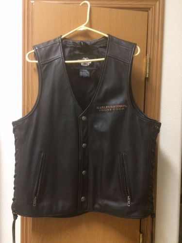 Harley davidson 105th anniversary leather vest mens l very nice