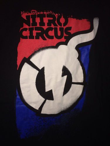 New nitro circus t shirt black red white blue size xl
