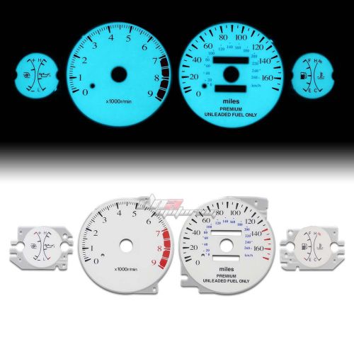 White indiglo glow gauge el dashboard cluster for 2g eclipse/talon turbo at/mt