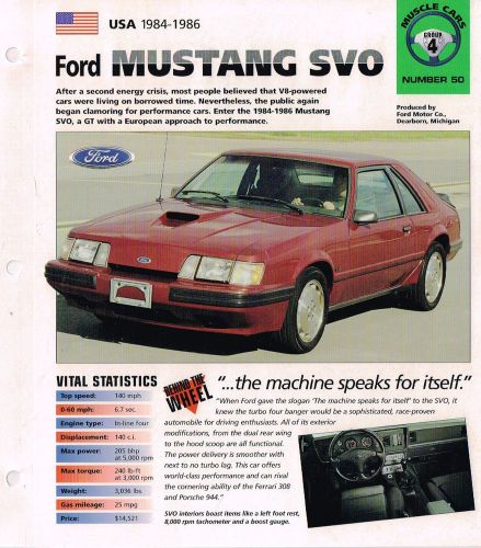 1984 / 1985 / 1986 ford mustang svo imp brochure