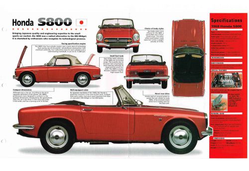 Honda s800/s-800 imp brochure: 1969,1968,1967,..............