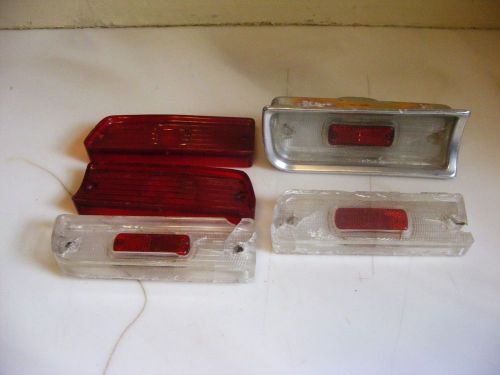 Vintage bundle of original 1964 chevy chevelle guide parking &amp; tail light lenses