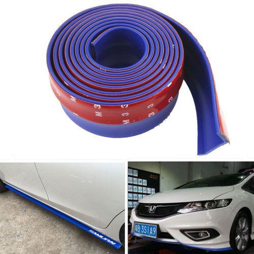 Blue 98&#034;car suv front bumper lip splitter rubber chin spoiler body kit protector