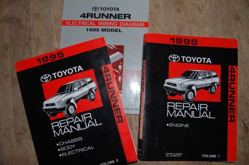 1995 toyota 4runner factory service maintenance manuals set of 3