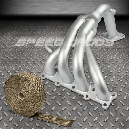 Stainless ceramic manifold header for 01-03 mazda protege/5+titanium heat wrap