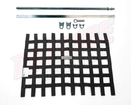 Black ultrashield window net sfi rated &amp; spring-style mount kit - imca