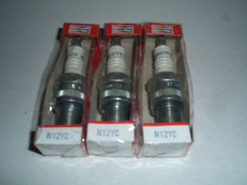 3 vintage champion boxed spark plugs n12yc stock number 38.