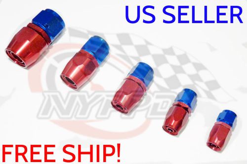 Nyppd swivel oil fuel/gas hose end fitting red/blue an-8, straight 3/4 16 unf