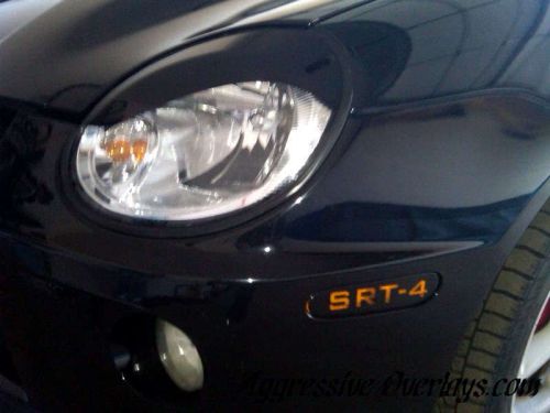 Srt 4 dodge neon s style curve eyelid head light overlays vinyl color black only