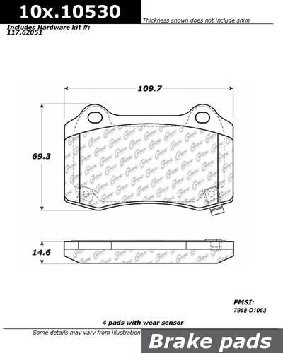 Centric 104.10530 brake pad or shoe, rear