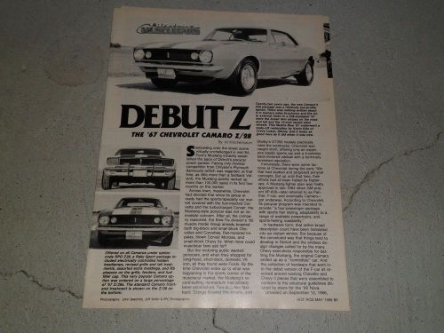 1967 chevrolet camaro z28 article / ad