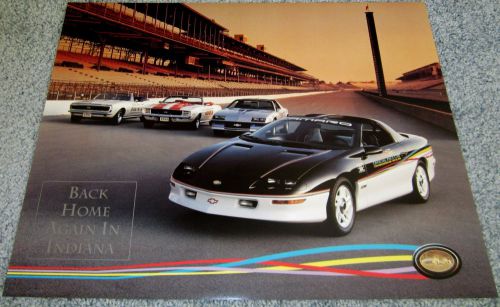 1967,1969,1982,1993 camaro pace cars poster- pictures on front and back side