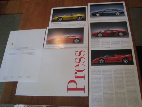 Ferrari press kit~print#932/95/specifications on 5 stiff cards in white envelope