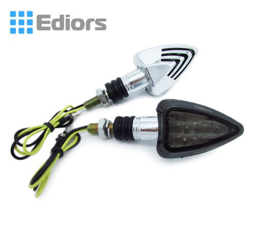 Led chrome amber turn signals blinkers for shadow suzuki v-star vulcan cruisers