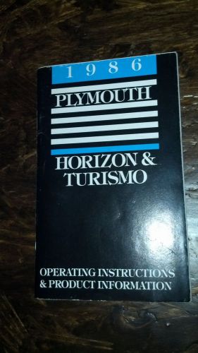 1986 plymouth horizon &amp; turismo owner&#039;s manual