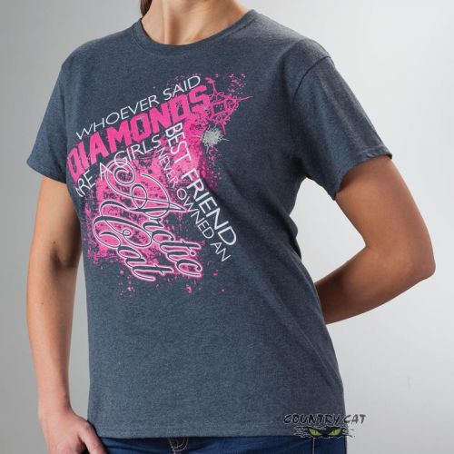 Arctic cat women&#039;s diamonds t-shirt tee t shirt - gray pink graphic - 5269-05_