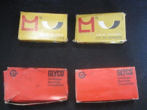 Four sets, nos glyco &amp; metal leve connecting rod bearings for vw  0.50mm