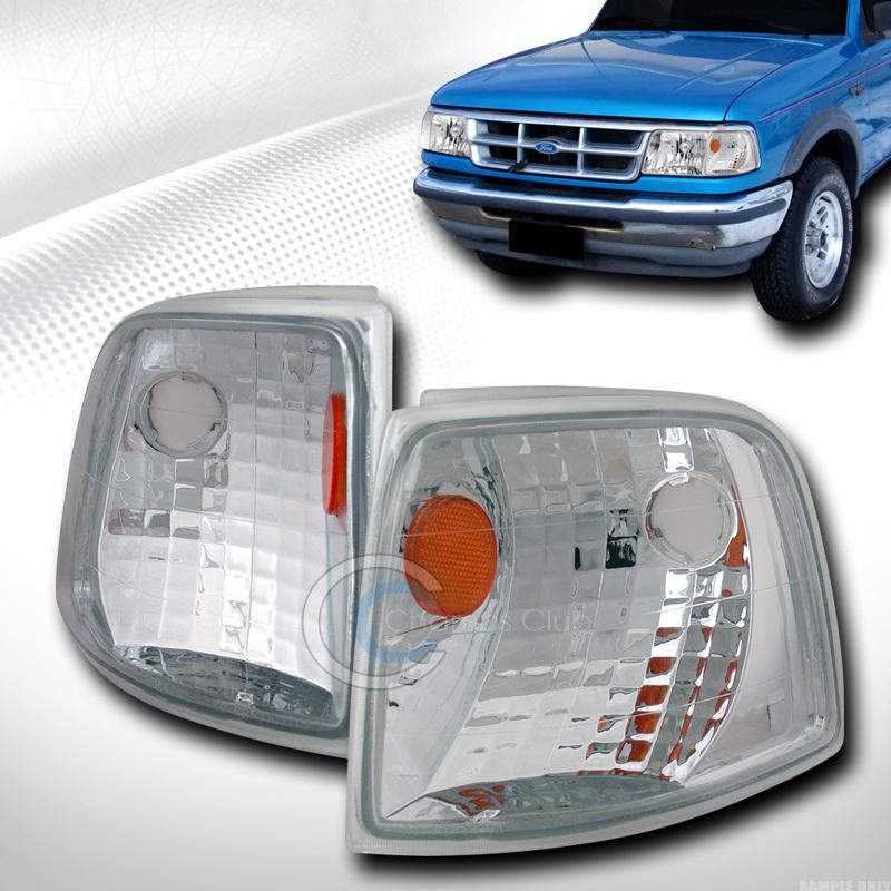 Chrome amber front turn signal parking corner lights lamps 1993-1997 ford ranger