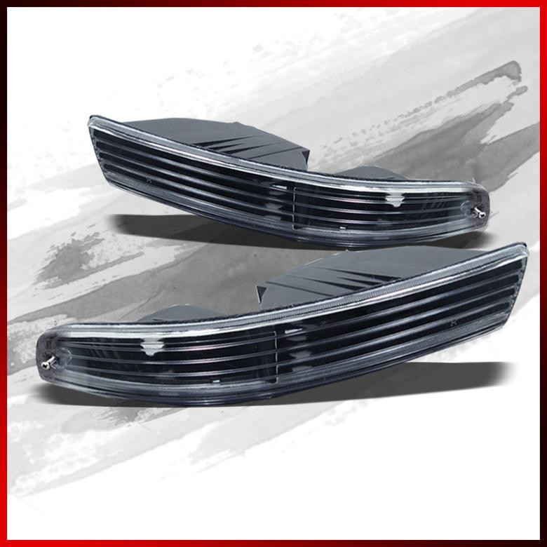 98-01 acura integra jdm black bumper signal parking lights lamp pair new set