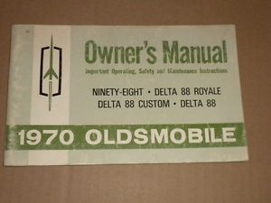 1970 oldsmobile original owners manual ninety-eight delta 88 royale custom