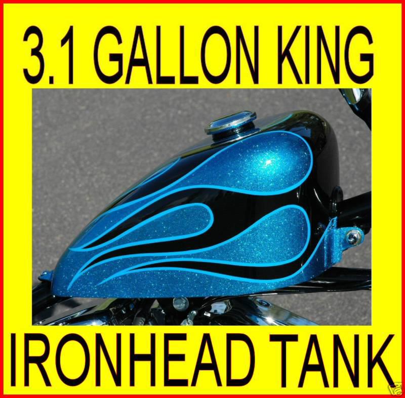 3.1 gallon king gas tank 1955-1978 harley sportster ironhead bobber chopper