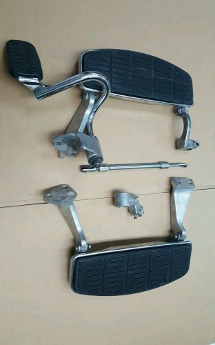 Oem harley fxr police floorboards + mounts + linkage fxrt fxrd fxrp fxrs eps