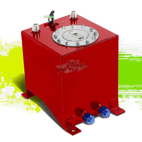 2.5 gallon/9.5l lightweight red aluminum gas fuel cell tank+sender 8x8.25x10&#034;