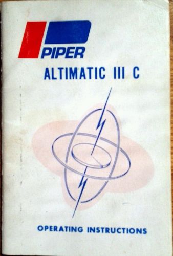 Operating manuel for  piper altimatic iii c instructions diagrams