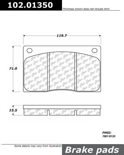 Centric 102.01350 brake pad or shoe, front-c-tek metallic brake pads