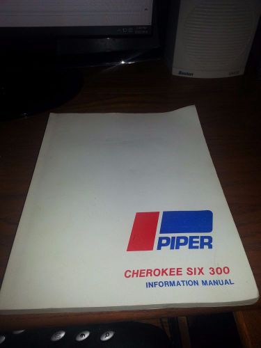 Piper cherokee six 300 pilot information manual handbook revised 1979