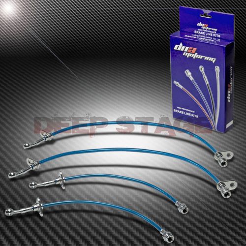 Stainless braided hose race brake line for 00-03 honda s2000 ap1 s2k f20c blue