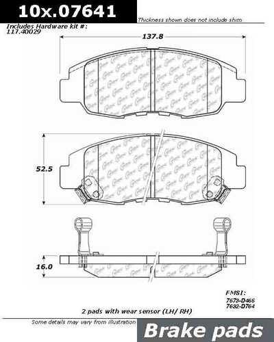 Centric 106.07641 brake pad or shoe, front