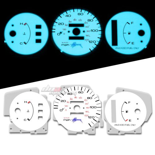 Indiglo glow gauge+harness dash face for 92-95 honda civic dx lx cx no tach at