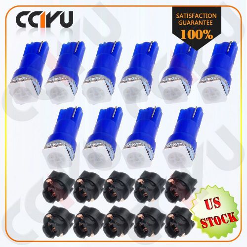 10x twist lock+blue led instrument dashboard light bulbs t5 57 73 257 for honda