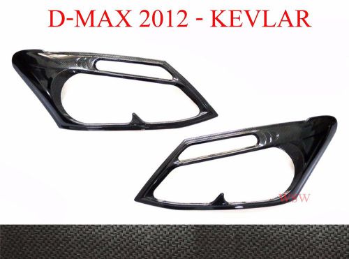 Black kevlar front head light lamp cover isuzu rodeo d-max dmax v-cross 2011-15