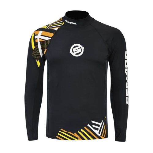 Sea-doo men&#039;s vibe l/s rashguard orange/black 2864190912 size large new