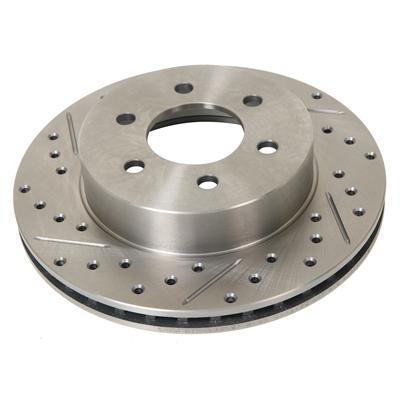 Summit racing brake rotor extreme iron drilled slotted psgr side front dodge ea