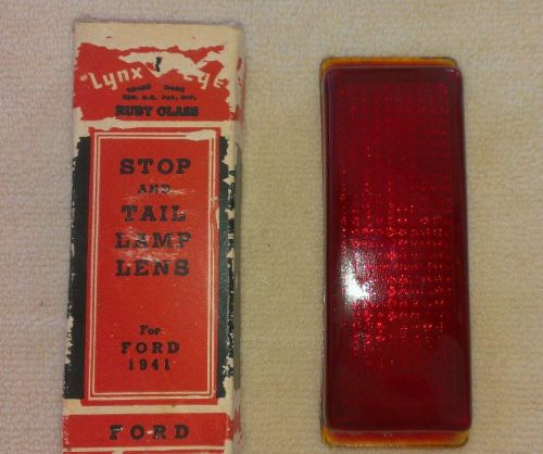 Stop &amp; tail lamp lens for 1941 ford &#034;lynx eye&#034; t-311 ruby glass