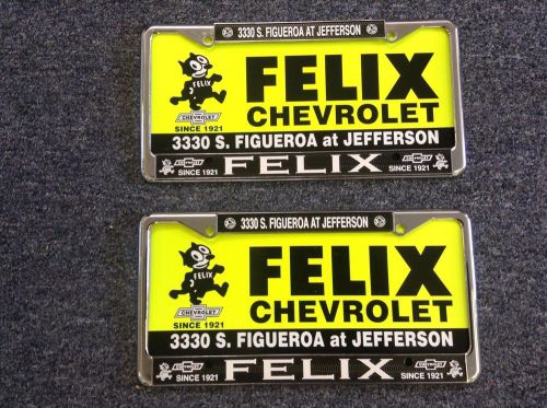 2 felix chevrolet license plate frames with 2 inserts classic hot rod lowrider